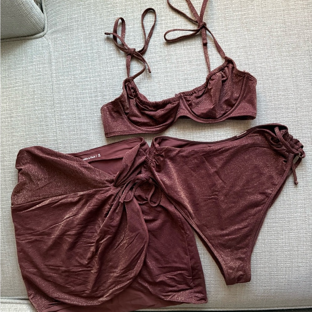 Sparkly Brown Women's Swim Set